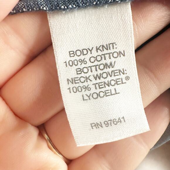 J. Jill Women's Navy Blue Striped Chambray Denim Dress women’s Plus Size 1X - Picture 8 of 13